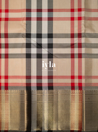 The Burberry Checkered Kanjeevaram in Pure Gold
