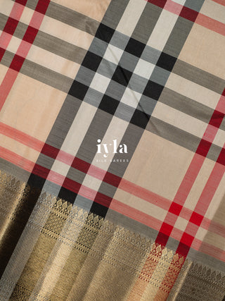 The Burberry Checkered Kanjeevaram in Pure Gold