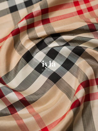 The Burberry Checkered Kanjeevaram in Pure Gold