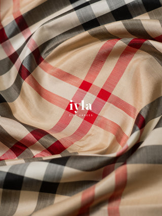 The Burberry Checkered Kanjeevaram in Pure Gold