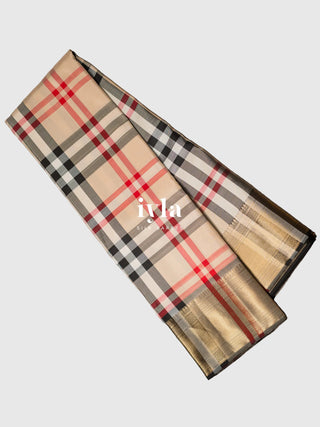 The Burberry Checkered Kanjeevaram in Pure Gold