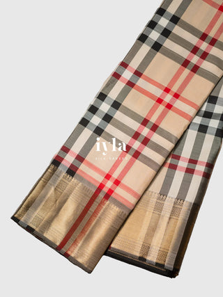 The Burberry Checkered Kanjeevaram in Pure Gold