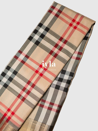 The Burberry Checkered Kanjeevaram in Pure Gold