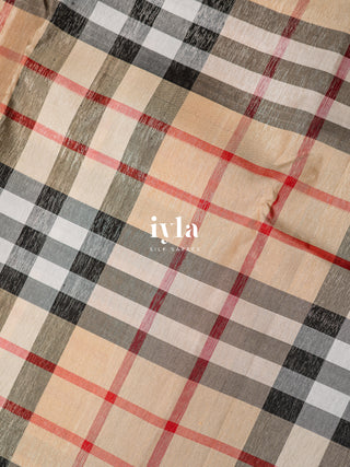 The Burberry Checkered Kanjeevaram with Peacock Border