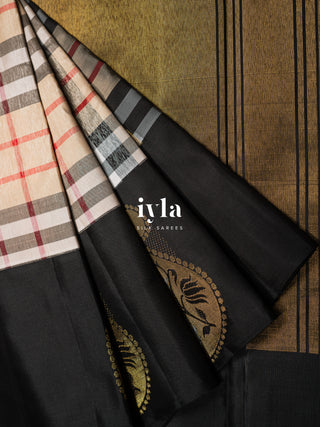 The Burberry Checkered Kanjeevaram with Peacock Border