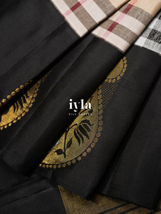 The Burberry Checkered Kanjeevaram with Peacock Border
