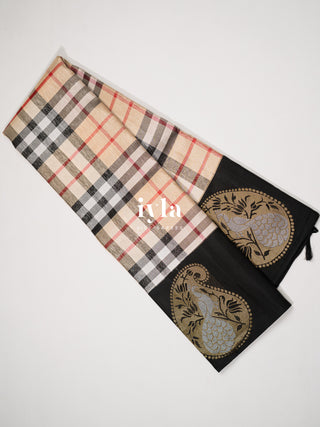 The Burberry Checkered Kanjeevaram with Peacock Border