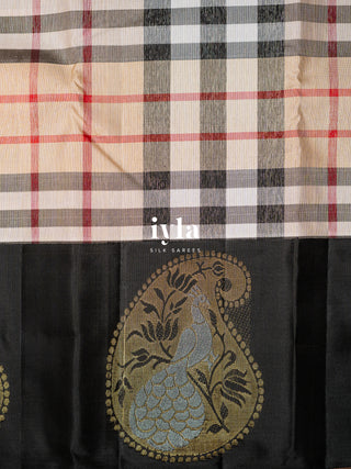 The Burberry Checkered Kanjeevaram with Peacock Border