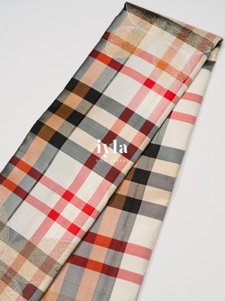 The Classic Burberry Checkered Kanjeevaram