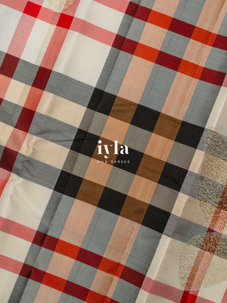 The Classic Burberry Checkered Kanjeevaram