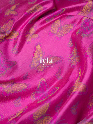 The Butterfly Wonder Kanjeevaram in Deep Fuschia