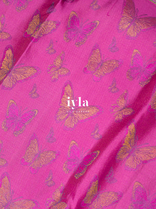 The Butterfly Wonder Kanjeevaram in Deep Fuschia