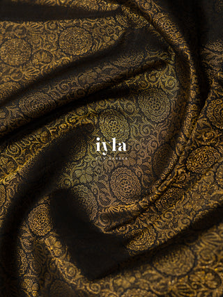 The Black Butterfly in Blooms Kanjeevaram