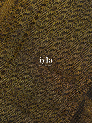 The Black Butterfly in Blooms Kanjeevaram