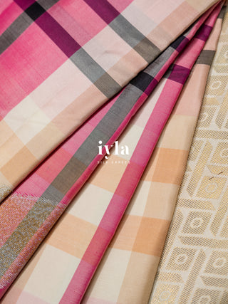 The Burberry Checkered Butterfly Weave Kanjeevaram