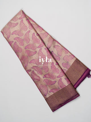The Butterfly Weave Kanjeevaram in Pink Crimson