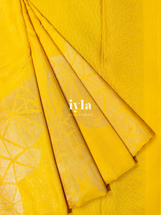 The Butterfly Weave Kanjeevaram in Tuscany Yellow