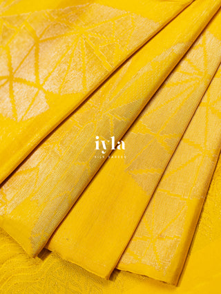 The Butterfly Weave Kanjeevaram in Tuscany Yellow