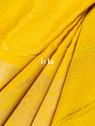The Butterfly Weave Kanjeevaram in Tuscany Yellow