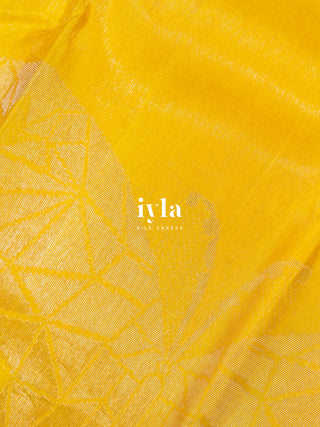 The Butterfly Weave Kanjeevaram in Tuscany Yellow