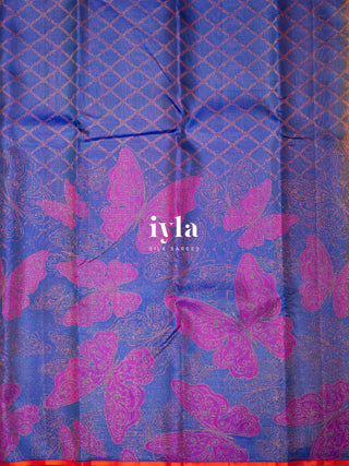 The Butterfly Weave Kanjeevaram in Purple Blue