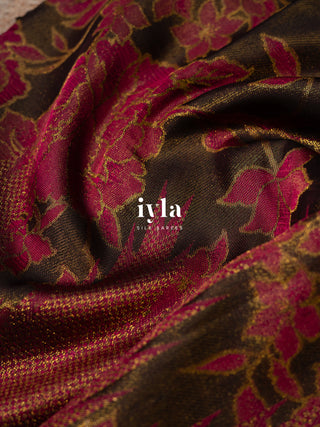 The Carnation Bloom Kanjeevaram in Cocoa Brown