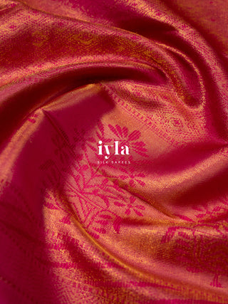 The Carnation Bloom Kanjeevaram in Cocoa Brown
