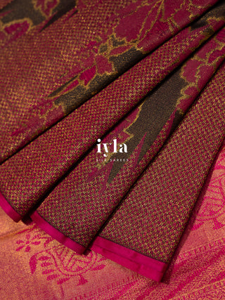The Carnation Bloom Kanjeevaram in Cocoa Brown