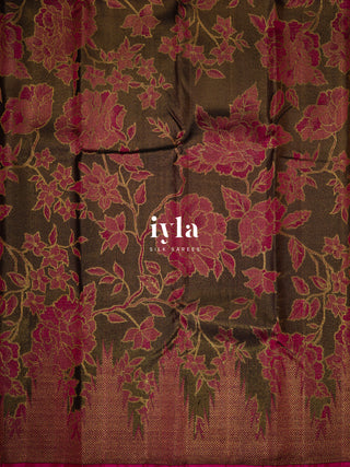 The Carnation Bloom Kanjeevaram in Cocoa Brown