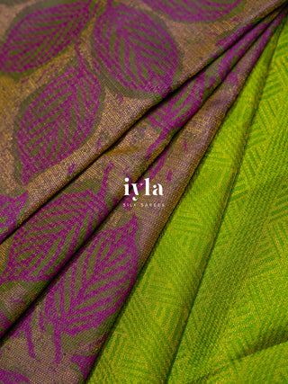 The Tropical Foliage Kanjeevaram in Royal Purple