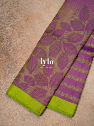 The Tropical Foliage Kanjeevaram in Royal Purple
