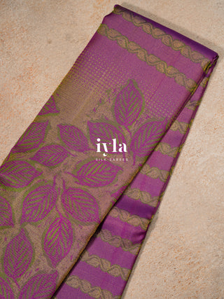 The Tropical Foliage Kanjeevaram in Royal Purple
