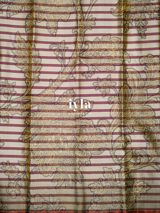 The Kalamkari Vine Theory Kanjeevaram in Cream White