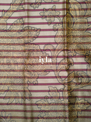 The Kalamkari Vine Theory Kanjeevaram in Cream White