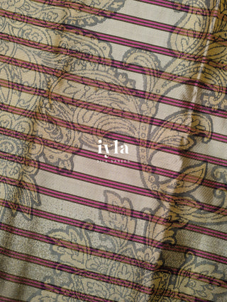The Kalamkari Vine Theory Kanjeevaram in Cream White