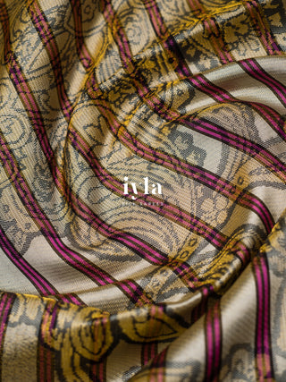 The Kalamkari Vine Theory Kanjeevaram in Cream White