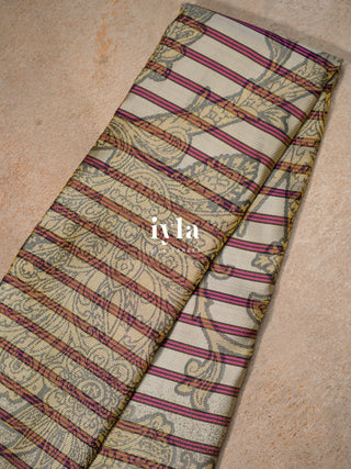 The Kalamkari Vine Theory Kanjeevaram in Cream White