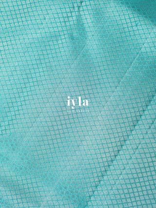 The Indian Kalamkari Peacock Kanjeevaram in True Purple