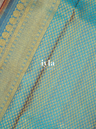 The Periwinkle Kanjeevaram in Deep Chestnut Brown
