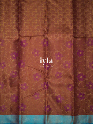 The Periwinkle Kanjeevaram in Deep Chestnut Brown