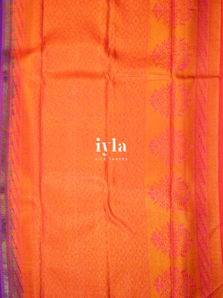 The Kalamkari Floral Themed Kanjeevaram in Bright Purple
