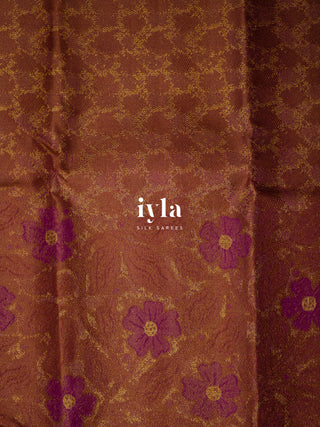 The Periwinkle Kanjeevaram in Deep Chestnut Brown