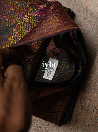 The Trumpet Lily Kanjeevaram in Purple Brown