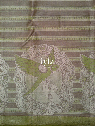 The Tale of Parrot Silk Saree in Luxe Green