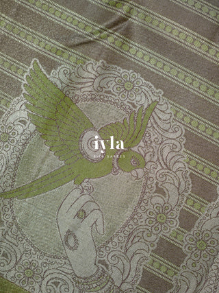 The Tale of Parrot Silk Saree in Luxe Green