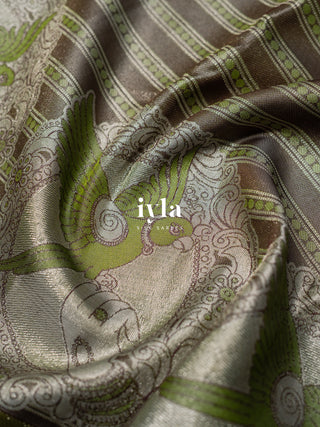 The Tale of Parrot Silk Saree in Luxe Green