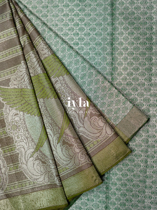 The Tale of Parrot Silk Saree in Luxe Green