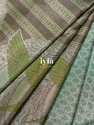 The Tale of Parrot Silk Saree in Luxe Green