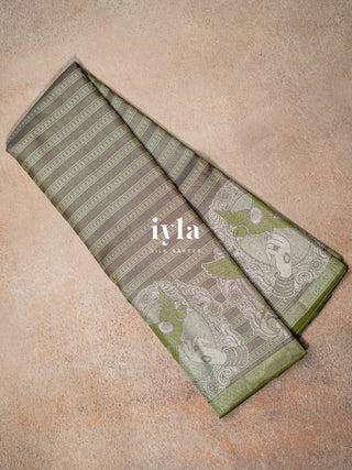 The Tale of Parrot Silk Saree in Luxe Green