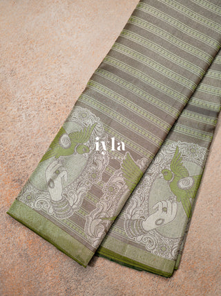 The Tale of Parrot Silk Saree in Luxe Green